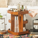 Tiered Desktop Organizer For Lipsticks And Wooden Skincare Products